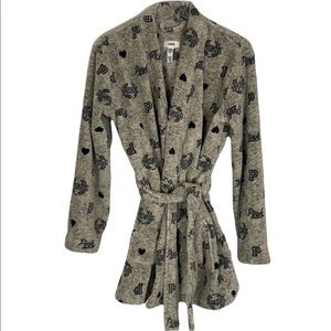 PINK Victoria’s Secret Gray Teddy Robe Size XS/S